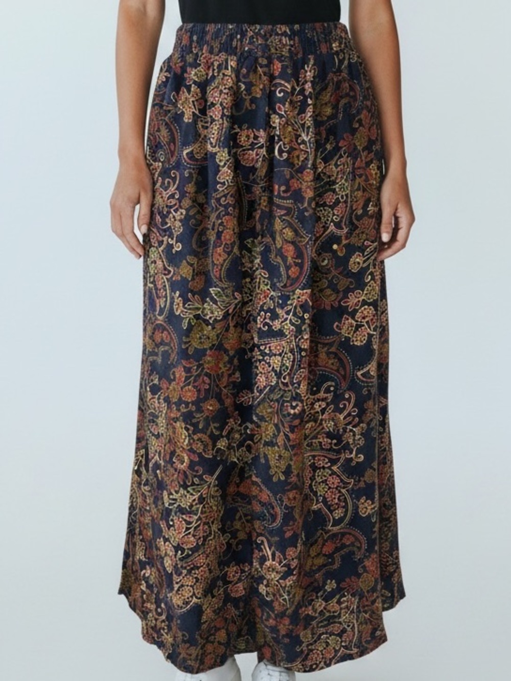 Sag Harbor Vintage Maxi Skirt M Floral Paisley Whimsy Goth Dark Academia 90s - Picture 8 of 8
